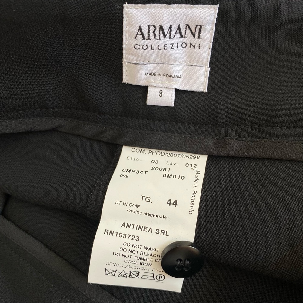 Giorgio Armani Collezioni black wide leg high rise waisted dress pants slacks - Picture 11 of 15